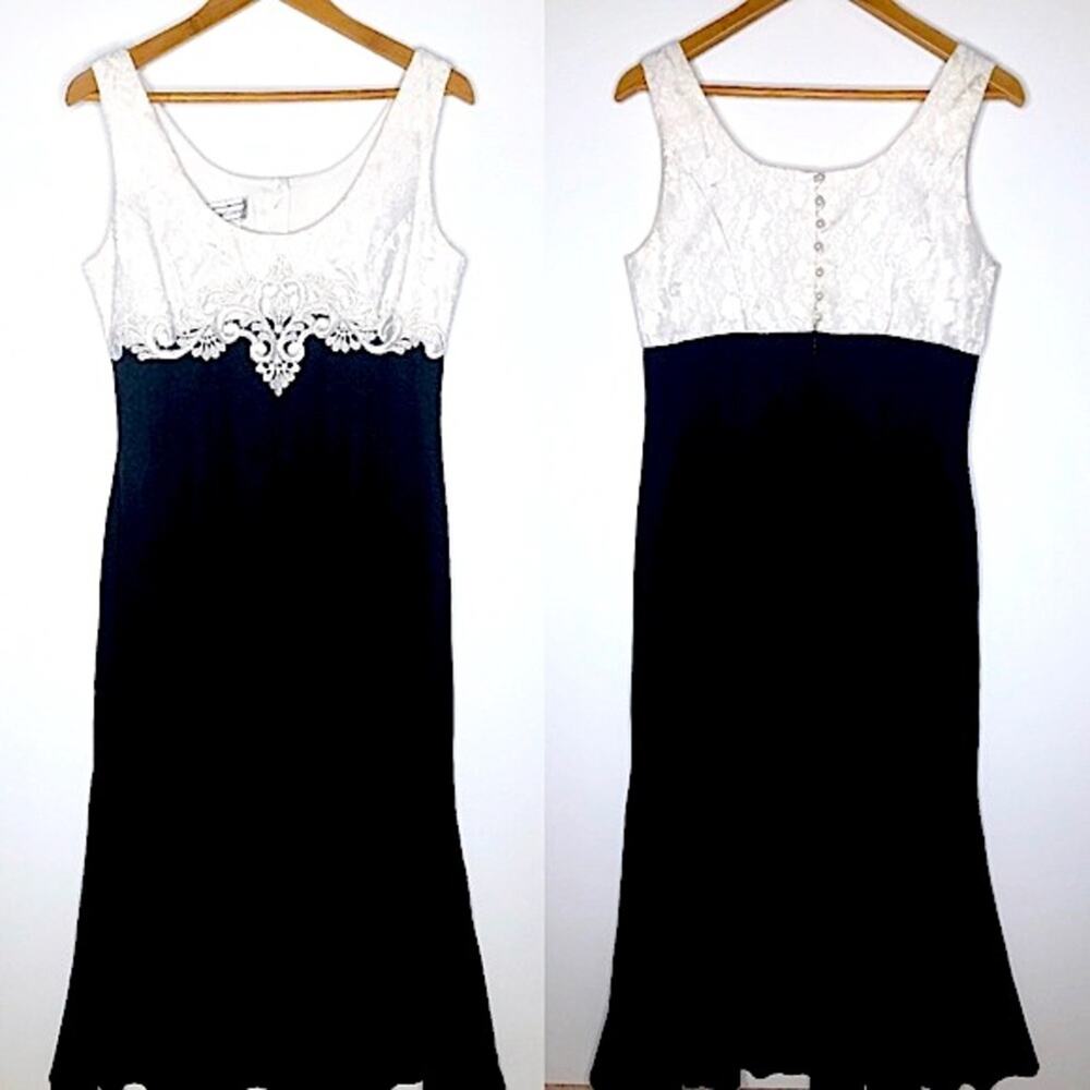 Scott McClintock Black and White Evening Gown